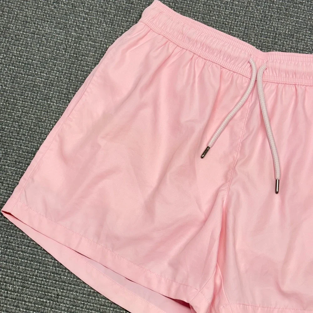 Topman Mens Pink Drawstring Swim Trunks Mesh Lined Shorts‎ Size S/M RN125149